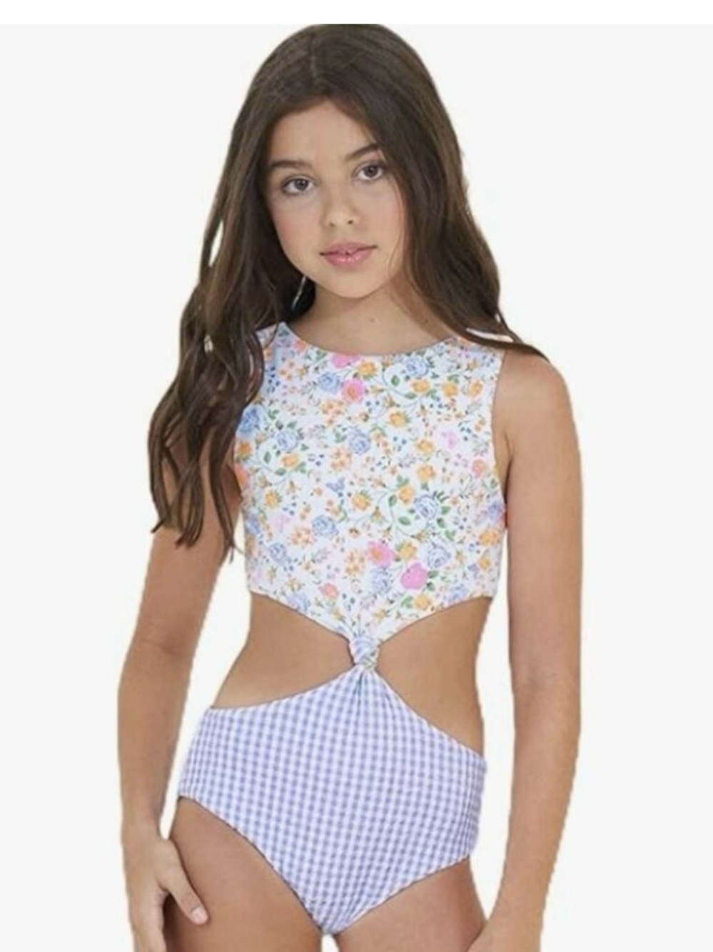 Maaji Lavender Floral Twist Cutout One-Piece Swimsuit